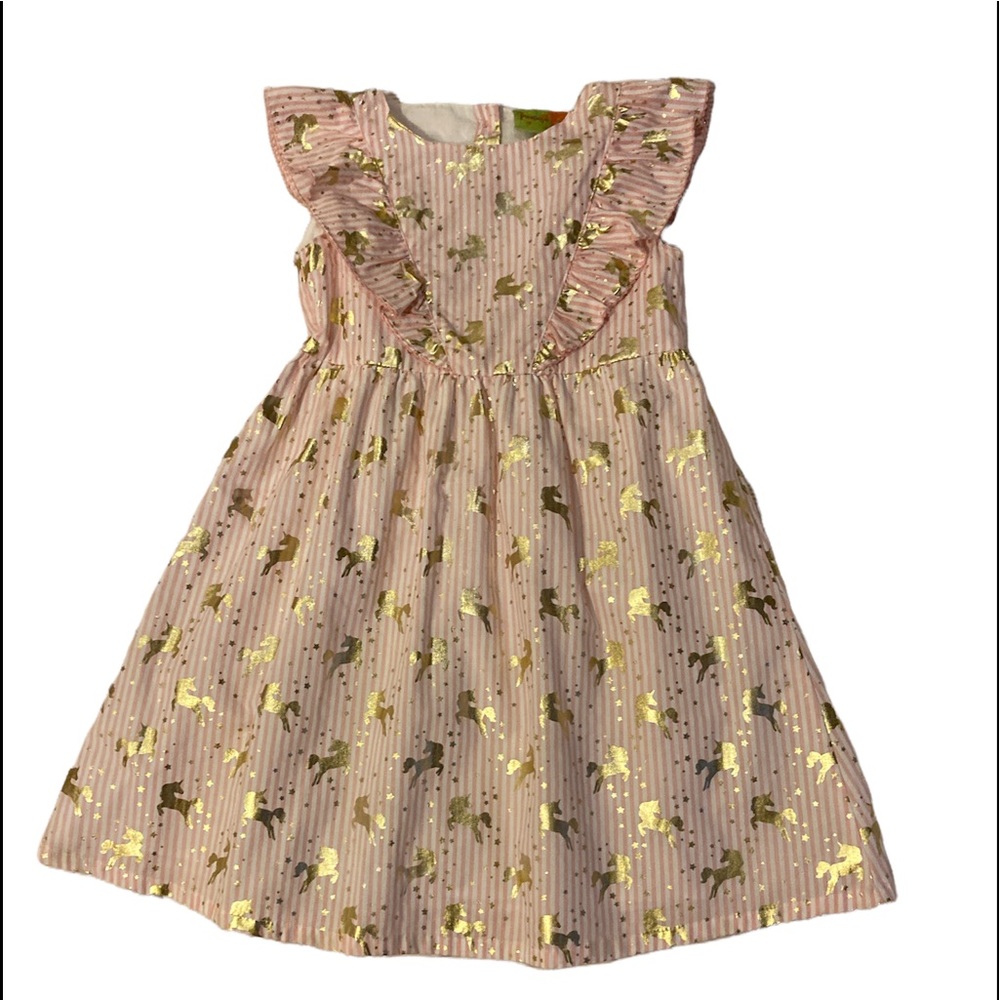 Penelope Mack Stripe Unicorn Girls Dress | Size 6